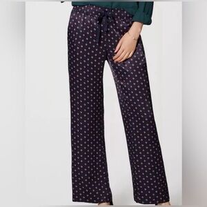 Loft Geo Print Satin Feel Drawstring Pants 10P EUC